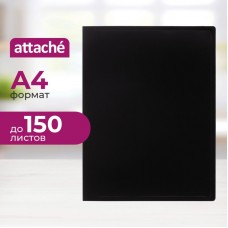 Скоросшиватель пластиковый с метал. скоросшивателем Attache 055S-E черный, 710165