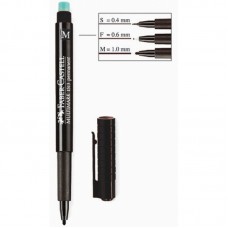 Маркер перм., д/CD/пленки/графопр. "Multimark" Faber-Castell 0,6 мм, с ластиком, черный, 151399