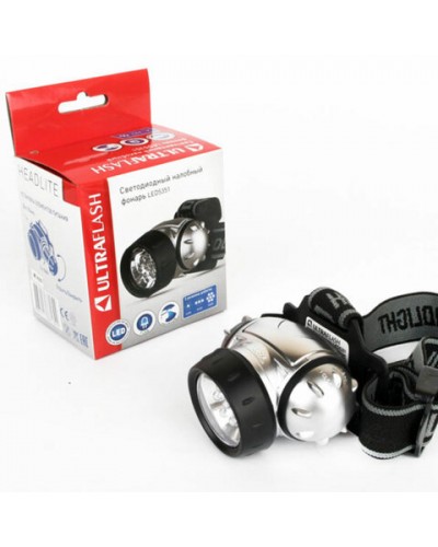 Фонарь налобный ULTRAFLASH 7хLED, 3 режима, питание 3хААА (не в комплекте), LED5351, 238286