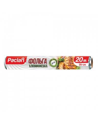 Фольга алюминиевая 29 см х 20 м, в рулоне, PACLAN, 401127,606338