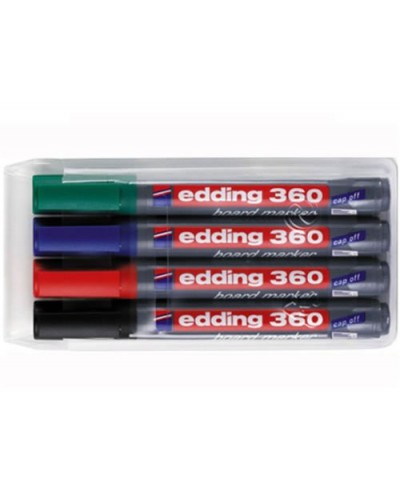 Набор маркеров для белых досок Edding 360, 1,5-3 мм, 4 цвета, блистер,1183294