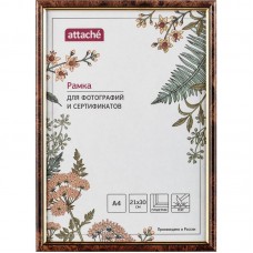 Рамка пластиковая Attache 30х40 (А3) Стекло 582 Темный орех с золотом, 1174007