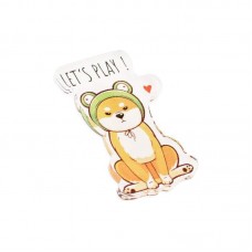 Значок акриловый MESHU "Cute dog", прямая УФ-печать, 2,0*3,5см, MS_47424