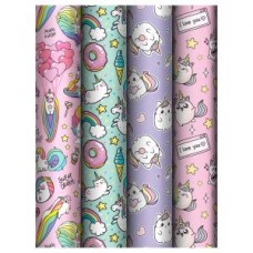 Упаковочная бумага глянц. 70*100см, MESHU "Unicorn", 80 г/м2,372616,MS_62805
