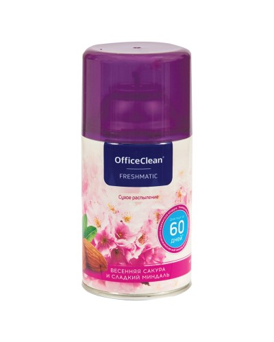 Сменный баллон OfficeClean "Весенняя сакура и сладкий миндаль" сух. расп., 250мл, 262641/264641