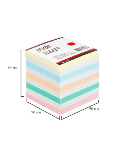 Блок для записей ATTACHE ЭКОНОМ запасной 9х9х9 цветной 60-80 г,  605144