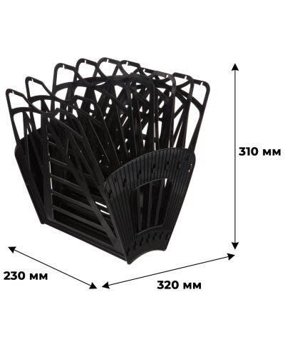 Лоток вертикальный Attache Economy, веер 6отделений, 7секций, черный, 1895782