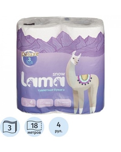 Бумага туалетная Lama 3сл цел 18м 4шт/уп, 1543672