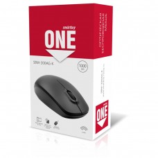 Мышь беспроводная Smartbuy One, USB, черная, 2btn+Roll, 308174, SBM-300AG-K