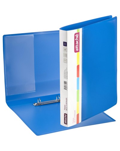 Папка на 2-х кольцах пласт. 25/32мм А4 ATTACHE F502/07 синяя, 34466