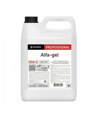 Средство для уборки санитарных помещений5л,PRO-BRITE ALFA-GEL,кислотное,концентрат,гель,054-5 605297