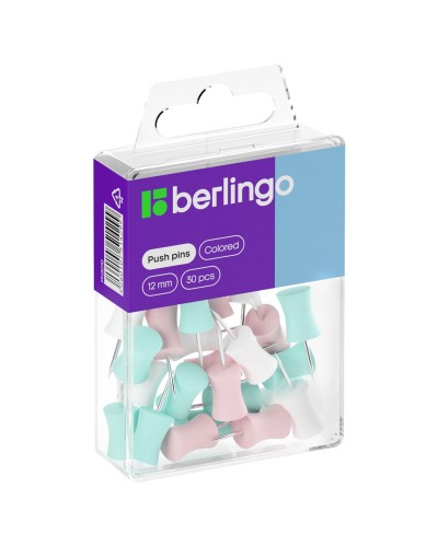 Кнопки силовые Berlingo, 30шт., ассорти, пласт. упак., европодвес, 285393, PN5010